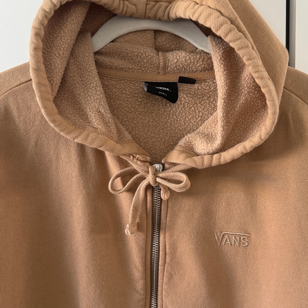 VANS / Oversized Zip Brown Zip-Up Hoodie - S - Picture 2 of 5
